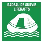 Radeau de survie (20x20cm) - sticker / autocollant