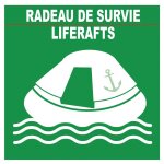 Radeau de survie (5x5cm) - sticker / autocollant
