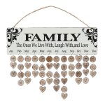 Rappel d'anniversaire en bois calendrier board party party home wall decoration artisanat