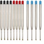 Recharges pour stylo a bille, 12 recharges pour stylo a bille, longueur de recharge 9, 9 cm, pointe moyenne ...