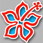 Rep�re fleur 12 (10x10cm) - sticker / autocollant