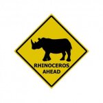 Rhinocros drapeau autocollant sticker logo 111 voiture moto viking raven - taille : 8 cm - couleur : ...