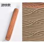 Rouleau a ptisserie en cramique, outils de poterie, texture du bois, bton de gaufrage, bulle de poisson, ...