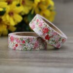 Ruban adh�sif washi en feuille de fleurs, couleurs, outils de scrapbooking, adh�sif d�coratif mignon, ...