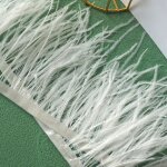 Ruban de bordure en plumes d'autruche de 1 mètre, 10 a 15 cm, pour robe de mariée diy, blanc Ruban de bordure en plumes d'autruche de 1 mètre, 10 a 15 cm, pour robe de mariée diy, blanc