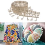 Ruban en dentelle a franges et pompons, garniture de couture, bande de tresse, bricolage, dcoration ...
