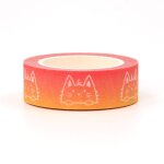 Ruban a paillettes chat orange, papier kawaii pour scrapbooking, outils scolaires, masque a poudre d�corative, ...