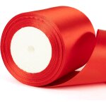 Ruban de satin epais de 10 cm de large pour emballage cadeau, mariage, nol, dcoration de gteau rouge ...