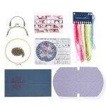 Sac de broderie bricolage motif fleur sac a main portable sac crois� 16, 5 cm (non fini) (motif de fleur) ...