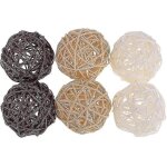 Sachet de boules dcoratives en rotin et osier pour vases, travaux manuels, ftes, multicolore, 6 pices, ...