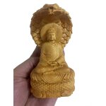 Sakyamuni - statue de bouddha en bois massif carapt, statue tathagmi, feng shui, dcoration d'intrieur ...