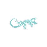 Salamandre maori lizard logo 652 autocollant sticker - taille : 8 cm - couleur : turquoise