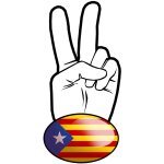 Salut de motard catalan etoile - 10x4, 8cm - sticker / autocollant