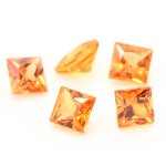 Saphir orange . if - vvs1. carr� . ( vendu a l'unit� ). ceylan, sri lanka - 2, 5 mm