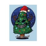 Sapin f�peur no�l autocollant adh�sif sticker logo89754 - taille : 8 cm