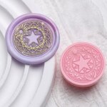Sceau de cire décoratif avec motif de chat rose et etoile, pour faire - part de mariage, a faire soi ... Sceau de cire décoratif avec motif de chat rose et etoile, pour faire - part de mariage, a faire soi ...