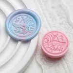 Sceau de cire décoratif avec motif de chat rose et etoile, pour faire - part de mariage, a faire soi ... Sceau de cire décoratif avec motif de chat rose et etoile, pour faire - part de mariage, a faire soi ...