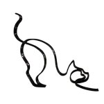 Sculpture dart minimaliste de chat, statue dart de dessin gomtrique de ligne de chat abstrait en ...