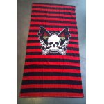 Serviette de plage crane papillon noir rouge ray� rockabilly