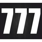 Set 3x autocollant sticker voiture moto porte numero nombre chiffre course 7 bla