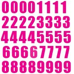 Set 40x autocollant sticker porte voiture moto numero nombre chiffre rose logo 240