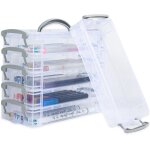 Set de 6 pices empilable transparent pen box, bureau fournitures de rception, papeterie peinture stylo ...