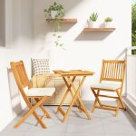 Set de bistro de jardin en 3 pices en bois d'acacia