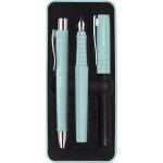 Set d'criture poly pen avec stylo a bille et stylo plume, caribic blue