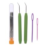 Sewing craft projects needles set knitting crochet loom hook plastic sewing needles large eye blunt needles ...