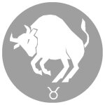 Signe du zodiaque taureau gris - 10cm - sticker / autocollant