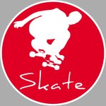 Skate - 20cm - sticker / autocollant