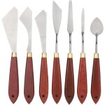 Spatule a palette en acier inoxydable (7 pices), set de couteaux a palette, grattoir a palette, grattoir ...