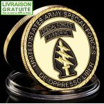 Special forces airborne brets verts - pice mdaille commmorative plaque or