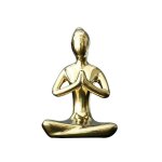 Statue de fille yoga en cramique - dcoration de bureau - style 2 - finition dore - 5, 5 x 3, 5 x 8, ...