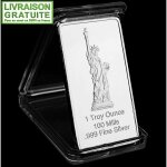 Statue de la libert� bartholdi - lingot comm�moratif plaqu� argent