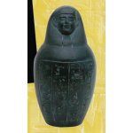 Statuette egypte : vase canope , figurant amset en rsine d art & son livret assorti