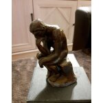 Statuette le penseur de rodin bronze veritable
