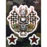 Sticker crane piston et drapeau a damier geant autocollant