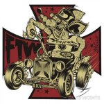 Sticker david vicente ftw rat fink croix malte autocollant Sticker david vicente ftw rat fink croix malte autocollant