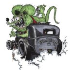 Sticker hot rod du de derrière piloté par le rat fink autocollant Sticker hot rod du de derrière piloté par le rat fink autocollant