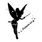 Sticker personnalisable fee clochette logo numro1549 - taille : 15 cm - couleur : vert fonc