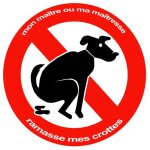 Stop aux crottes de chiens - 10cm - sticker / autocollant