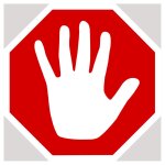 Stop main - 10x10cm - sticker / autocollant