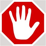 Stop main - 20x20cm - sticker / autocollant