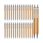 Stylo a bille en bois stylo a bille en bambou: 30 pack de stylo a bille set de stylo a bille en bambou ...