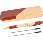 Stylo a bille en bois naturel fabriqu a la main - personnalis avec bote cadeau en bois pour collgues ...