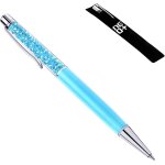 Stylo a bille de qualit avec cristaux - recharge et etui pour stylo inclus (bleu clair)