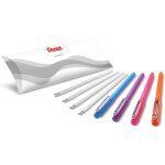 Stylo bille encre a faible viscosit, pointe large 1 mm, pack de 4 stylos + 4 sachets de 2 recharges, ...
