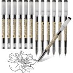 Stylo a bille gel extra fin 0, 35 mm - noir - stylo a bille pour bureau, ecole, papeterie (12 pices) ...