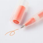 Stylo a encre gel multicolore, pointe de 1 mm, corps rond (orange, 0, 5 mm)